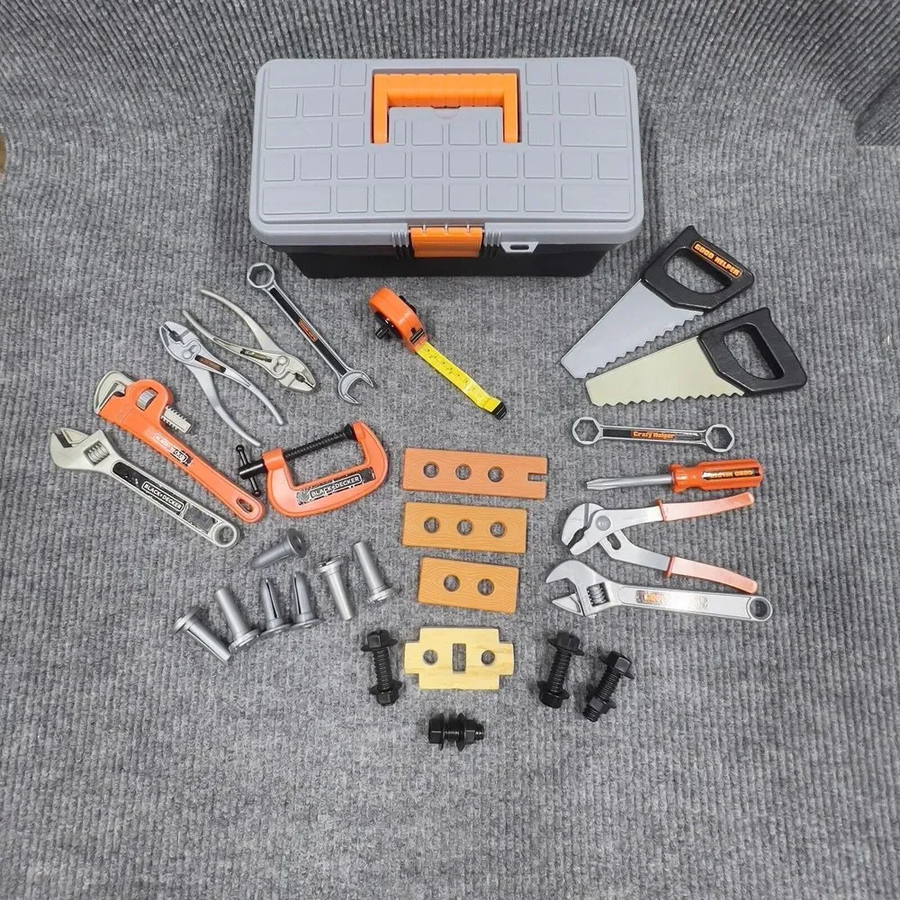 Lot of 29 Black & Decker Good/Crazy Helper Mixed Tools/Box Pretend Kids Play